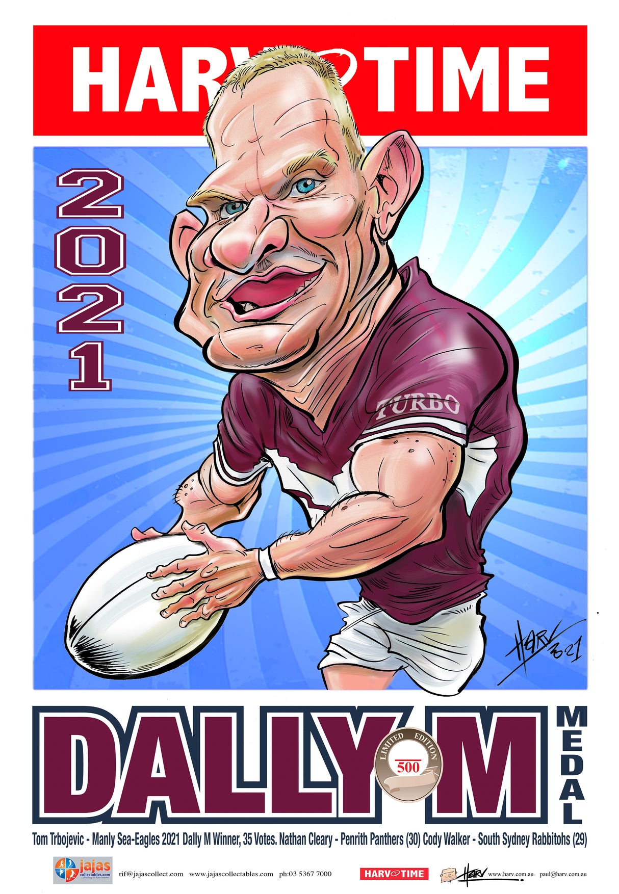 Tom Trbojevic, 2021 Dally M, Harv Time Poster