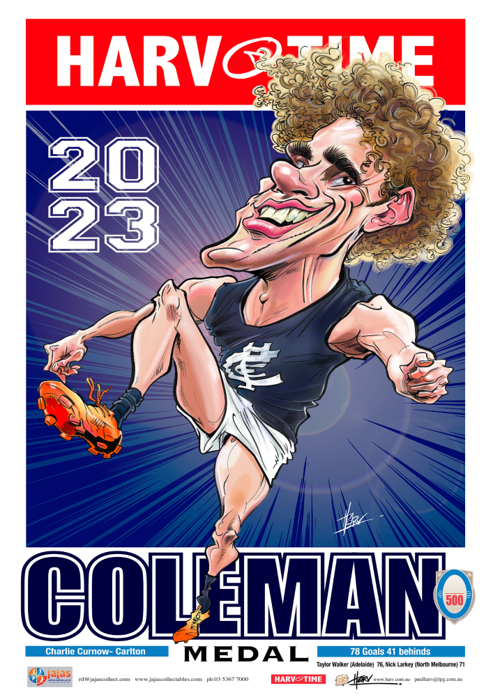 Charlie Curnow, 2023 Coleman Medallist, Harv Time Poster