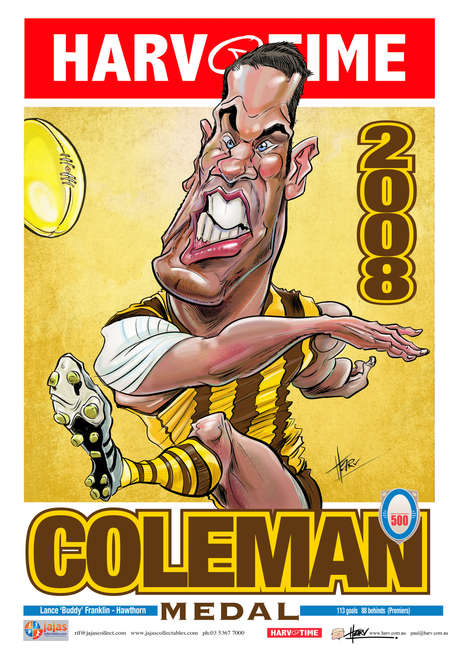 Lance Franklin, 2008 Coleman Medallist, Harv Time Poster