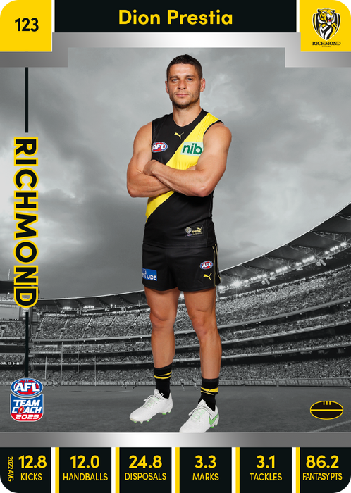 Dion Prestia, 123, Silver Parallel, 2023 Teamcoach AFL