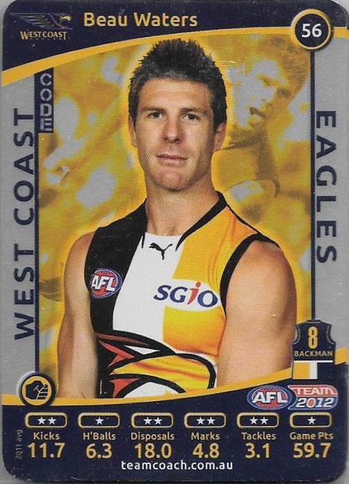 West Coast Eagles, Silver Parallel Team Set, 2012 Teamcoach AFL