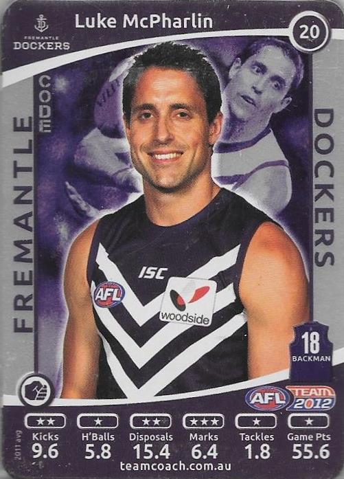 Fremantle Dockers, Silver Parallel Team Set, 2012 Teamcoach AFL