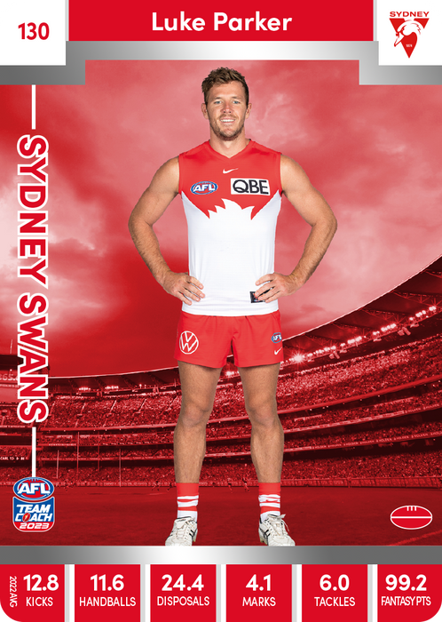 Luke Parker, 130, Silver Parallel, 2023 Teamcoach AFL