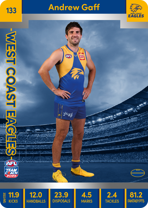 Andrew Gaff, 133, Silver Parallel, 2023 Teamcoach AFL