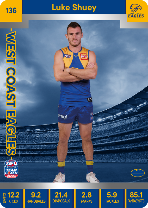 Luke Shuey, 136, Silver Parallel, 2023 Teamcoach AFL