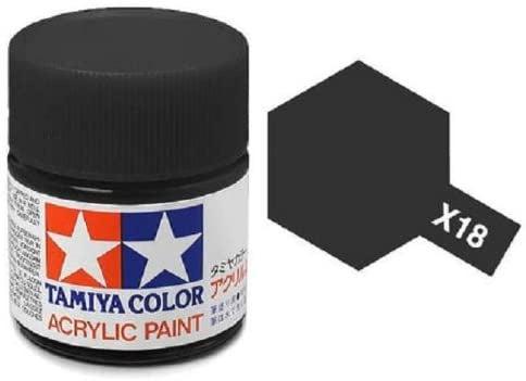 TAMIYA ACRYLIC MINI X-18 SEMI GLOSS BLACK 10ml