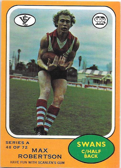 1973 Scanlens VFL Series A, Max Robertson