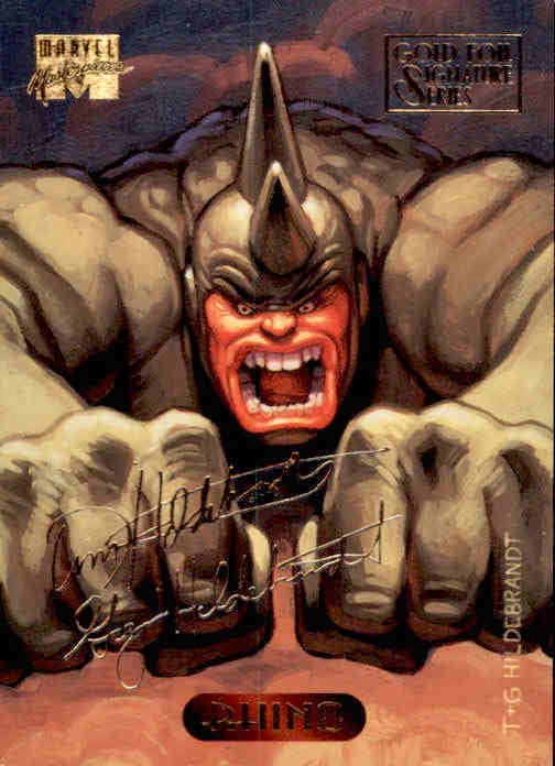 Rhino, #100, Gold Foil Signature Series, 1994 Marvel Masterpieces