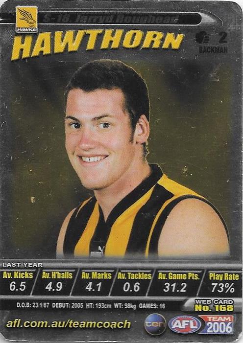 Jarryd Roughead, Silver card, 2006 Teamcoach AFL