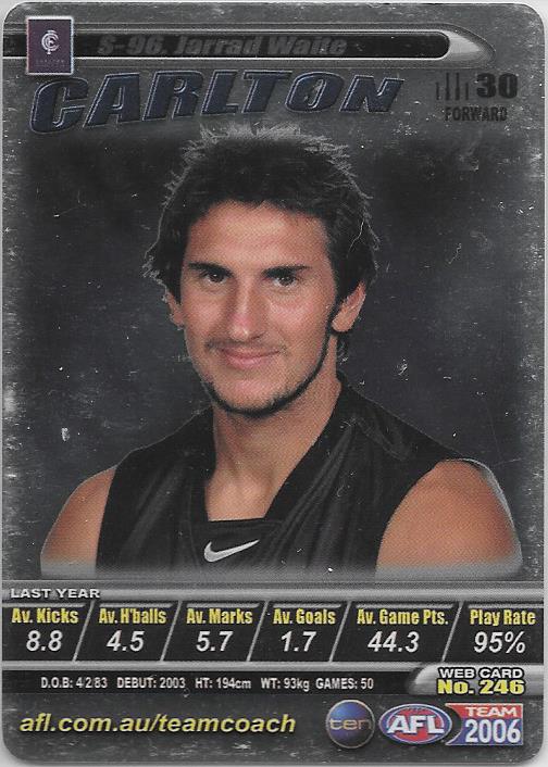 Jarrad Waite, Silver card, 2006 Teamcoach AFL