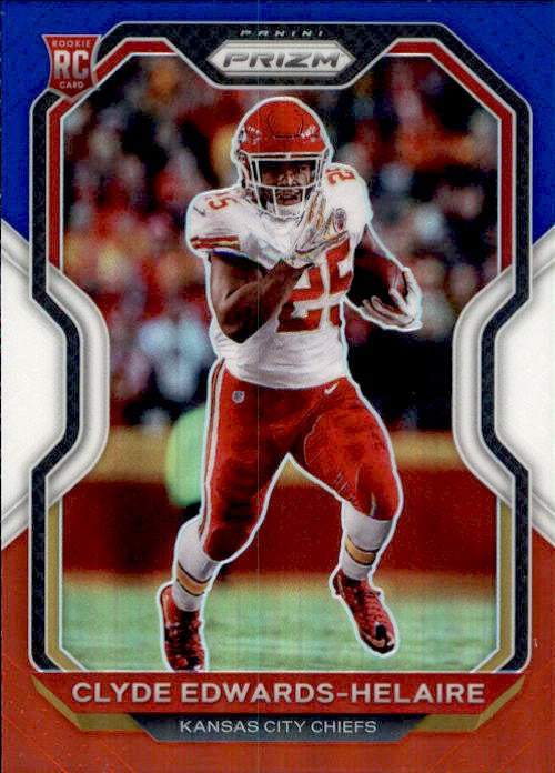 Clyde Edwards-Helaire, RC, Red White Blue Prizm, 2020 Panini Prizm Football NFL