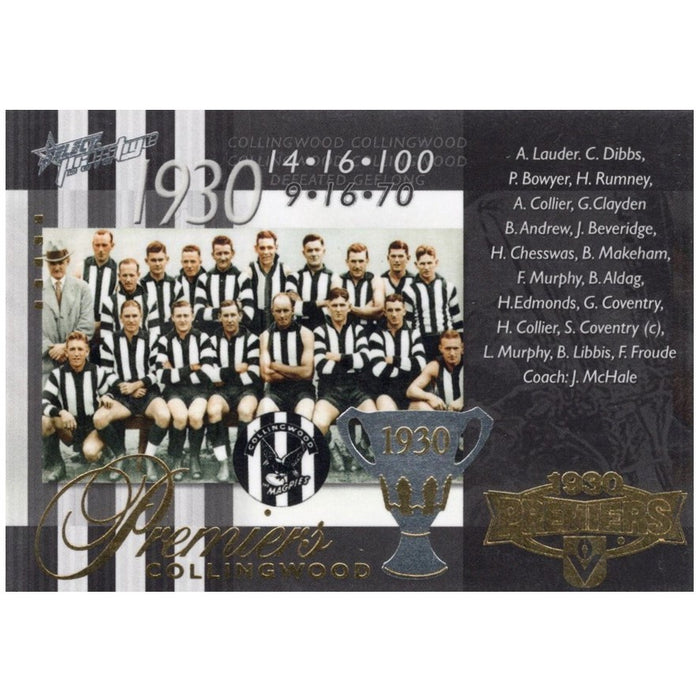 Collingwood 1930 Premiership Commemorative, 2010 Select AFL Prestige