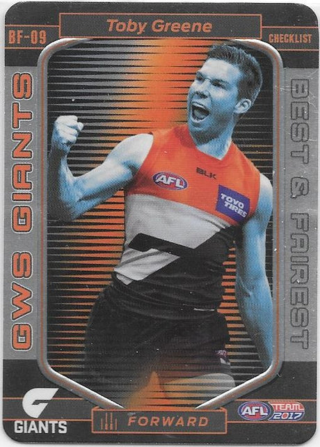 Toby Greene, Best and Fairest, 2017 Teamcoach AFL