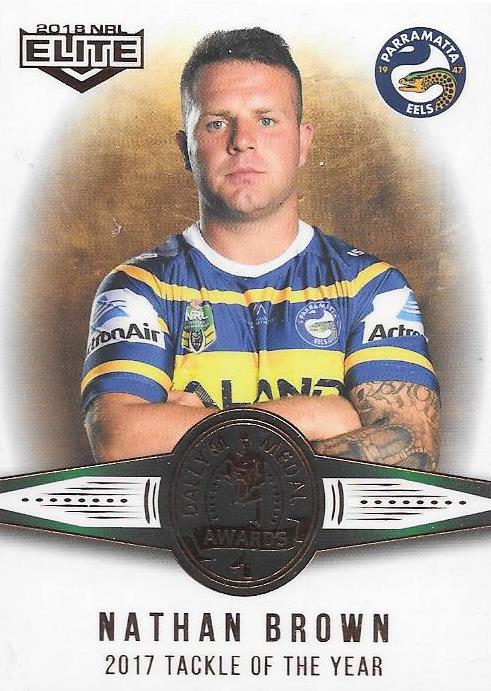 Nathan Brown, Medal card, 2018 TLA esp Elite NRL