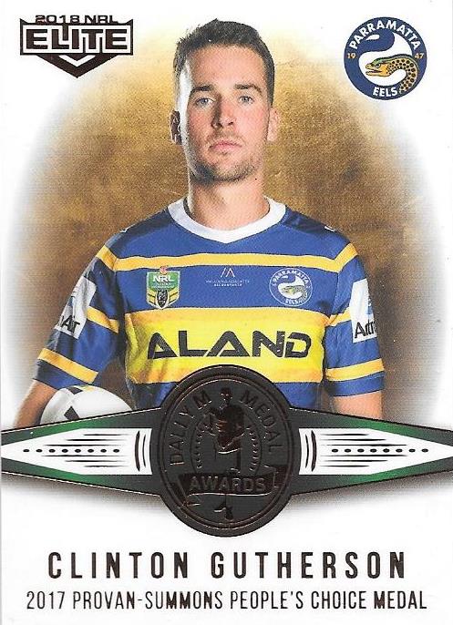 Clinton Gutherson, Medal card, 2018 TLA esp Elite NRL