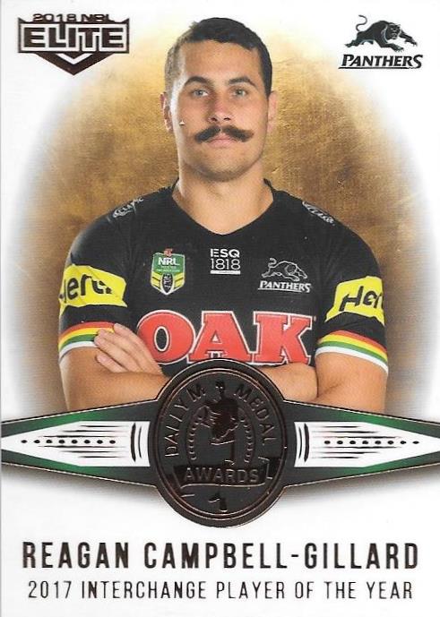 Reagan Campbell-Gillard, Medal card, 2018 TLA esp Elite NRL