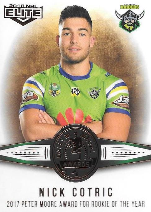 Nick Cotric, Medal card, 2018 TLA esp Elite NRL