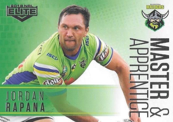 Jordan Rapana, Master & Apprentice, 2018 TLA esp Elite NRL