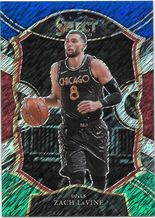 Zach LaVine, Blue Red Green Shimmer Prizm, 2020-21 Panini Select Basketball NBA