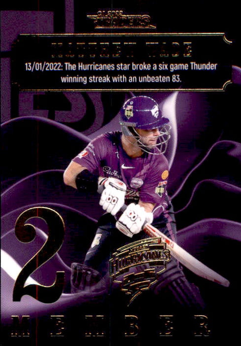 Matthew Wade, Season to Remember, 2022-23 TLA Traders Cricket Australia & BBL Trading Cards