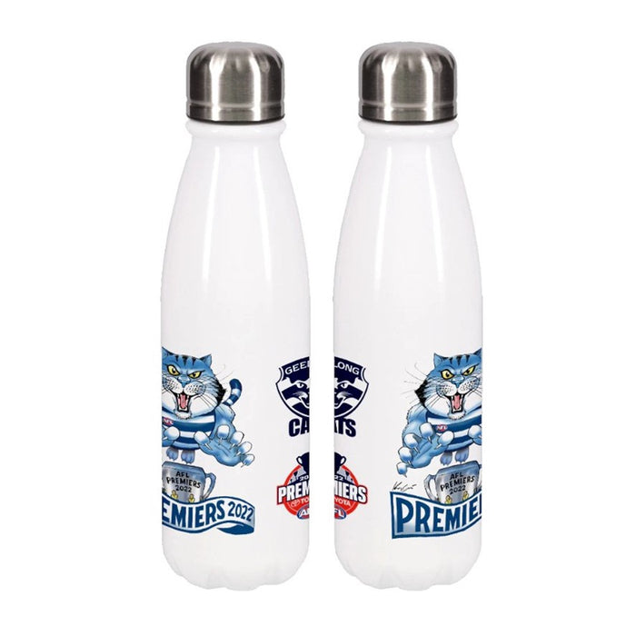 Geelong Cats 2022 Premiers Caricature Aluminium Bottle