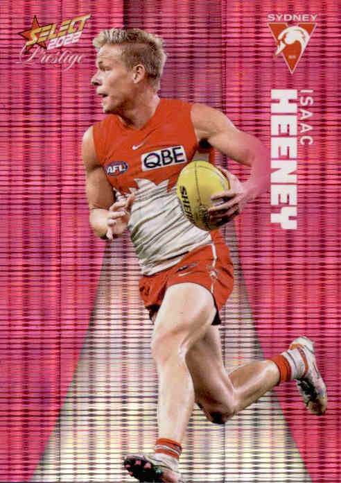 Isaac Heeney, Pink Parallel, 2022 Select AFL Prestige