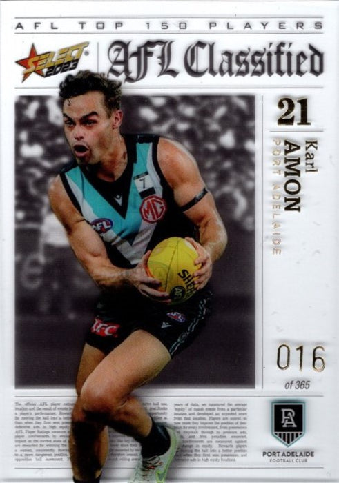 Karl Amon, AFL Classified, 2023 Select AFL Footy Stars