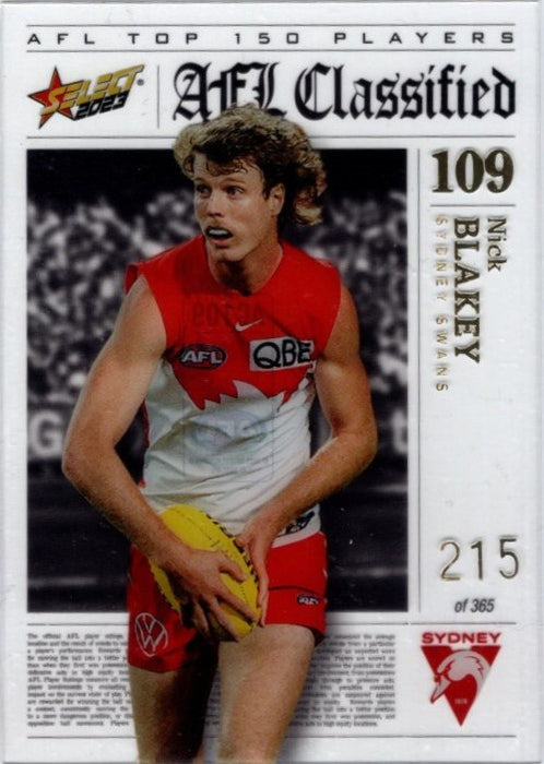 Nick Blakey, AFL Classified, 2023 Select AFL Footy Stars