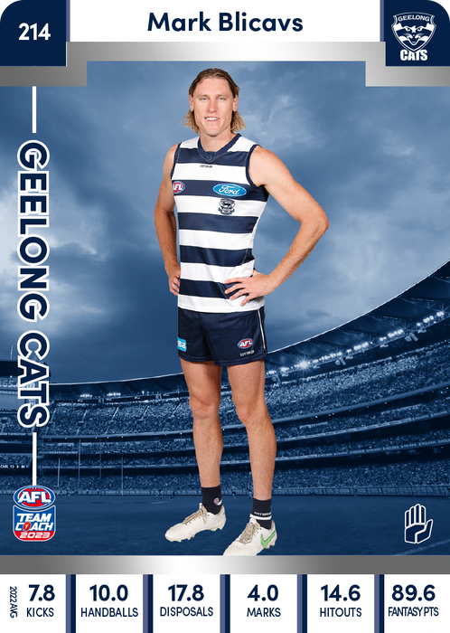 Mark Blicavs, 214, Silver Parallel, 2023 Teamcoach AFL