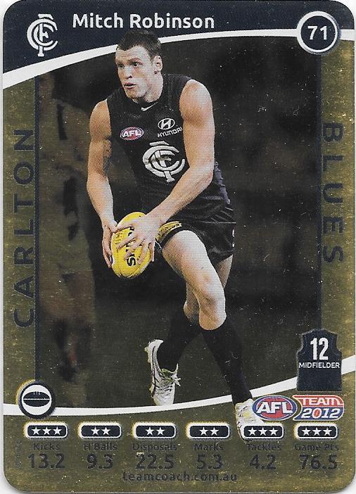 Mitch Robinson, Gold, 2012 Teamcoach AFL