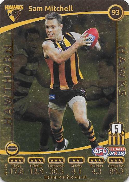 Sam Mitchell, Gold, 2012 Teamcoach AFL