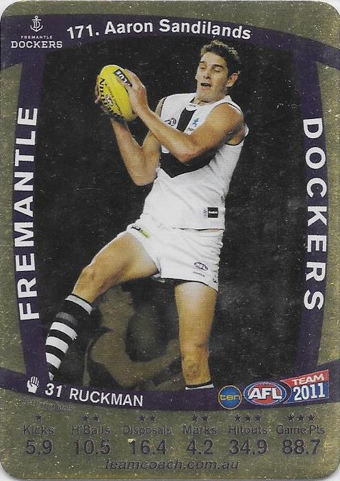 Aaron Sandilands, Gold, 2011 Teamcoach AFL