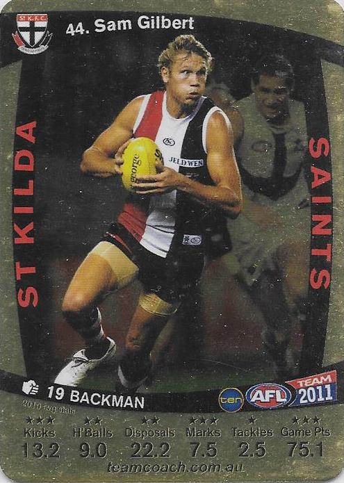 Sam Gilbert, Gold, 2011 Teamcoach AFL