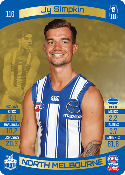 Jy Simpkin, Gold, 2021 Teamcoach AFL