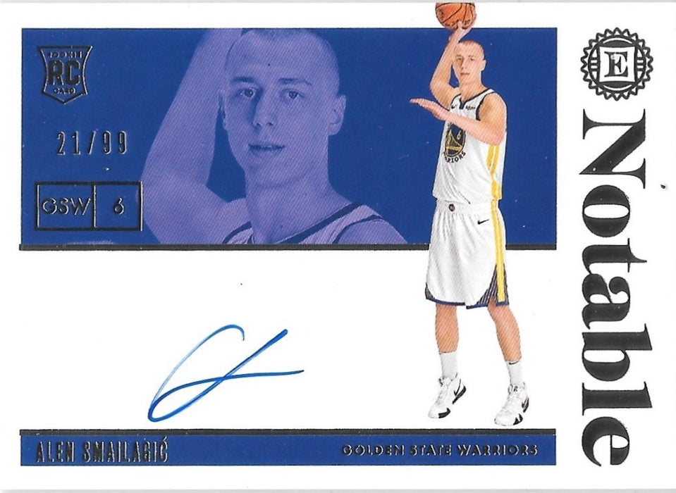 Alen Smailagic, RC, Notable Signature, 2019-20 Panini Encased Basketball NBA