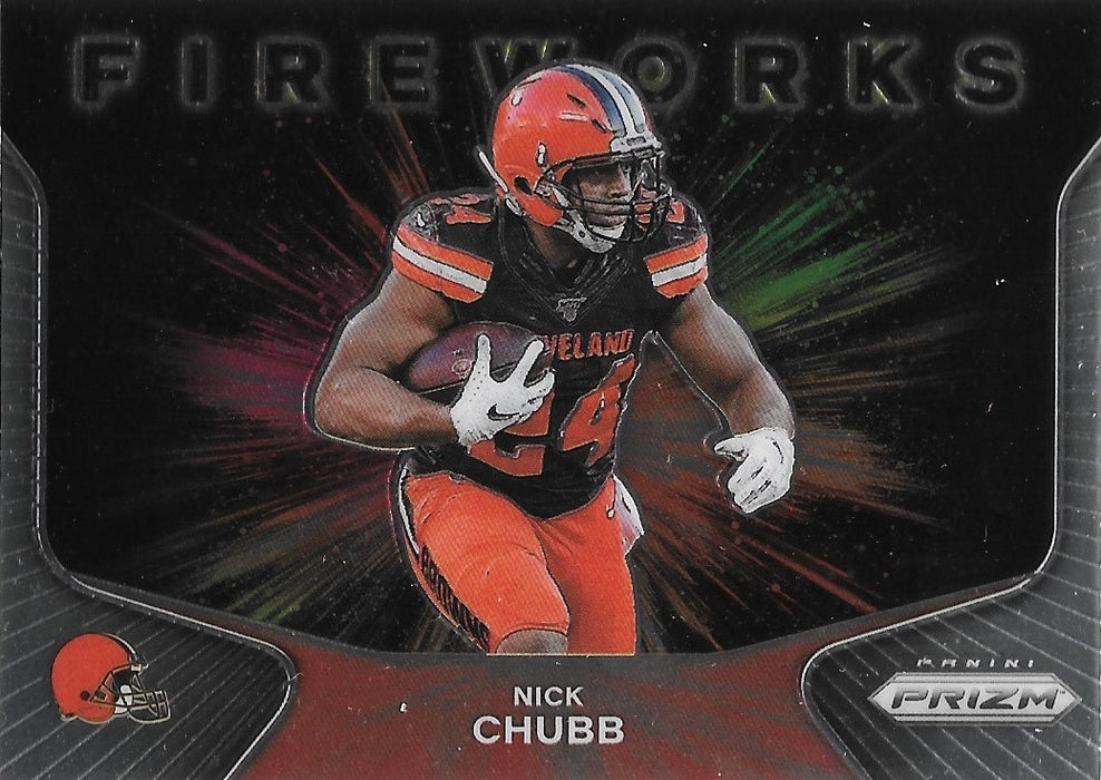 Nick Chubb, Fireworks, 2020 Panini Prizm Football NFL