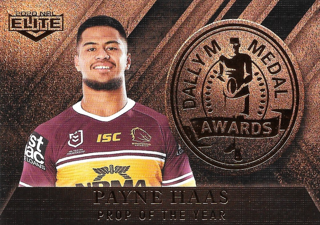 Payne Haas, DM09, Dally M Awards, 2020 TLA Elite NRL