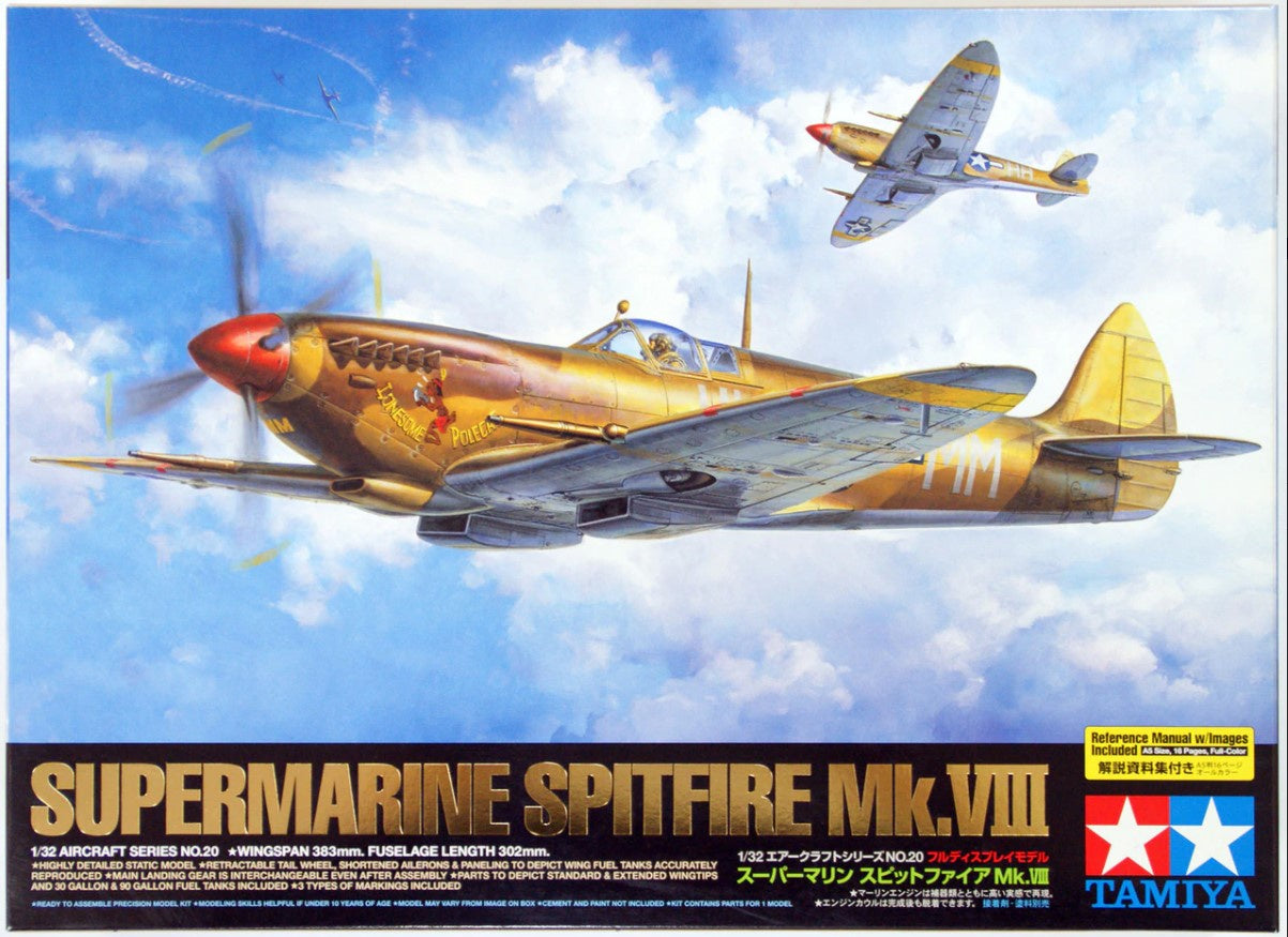 TAMIYA 1/32 SPITFIRE MK.VIII AUSTRALIAN DECALS, 1:32 Scale Model Kit
