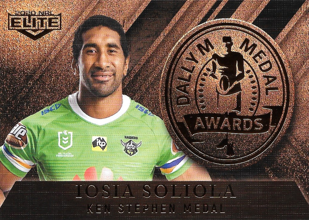 Iosia Soliola, DM18, Dally M Awards, 2020 TLA Elite NRL