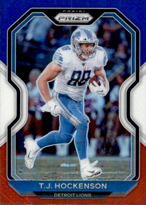 T.J Hockenson, Red White Blue Prizm, 2020 Panini Prizm Football NFL