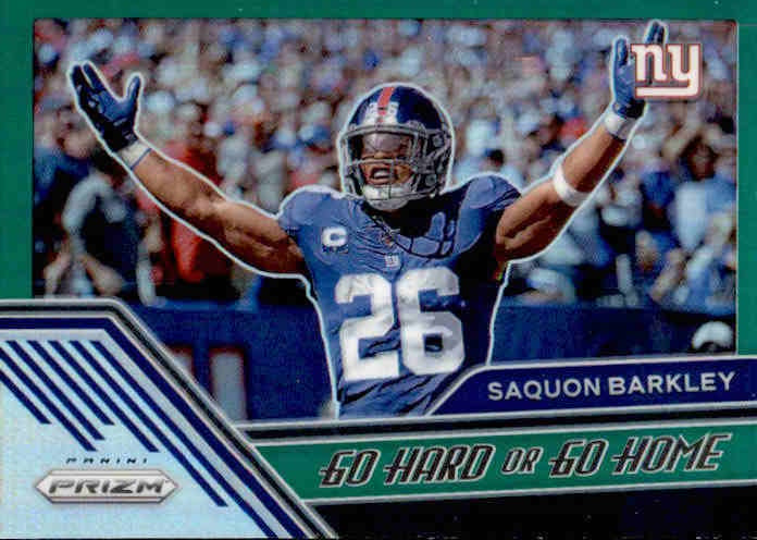 Saquon Barkley, Green Go Hard or Go Home, 2020 Panini Prizm Football NFL