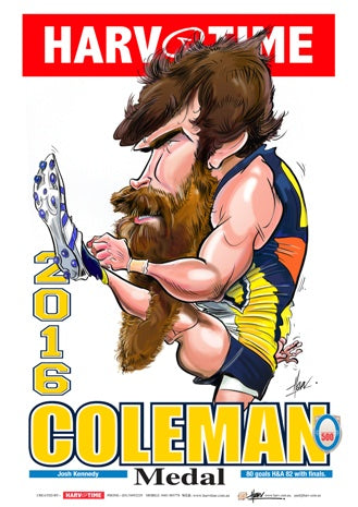 Josh Kennedy, 2016 Coleman Medal, Harv Time Poster