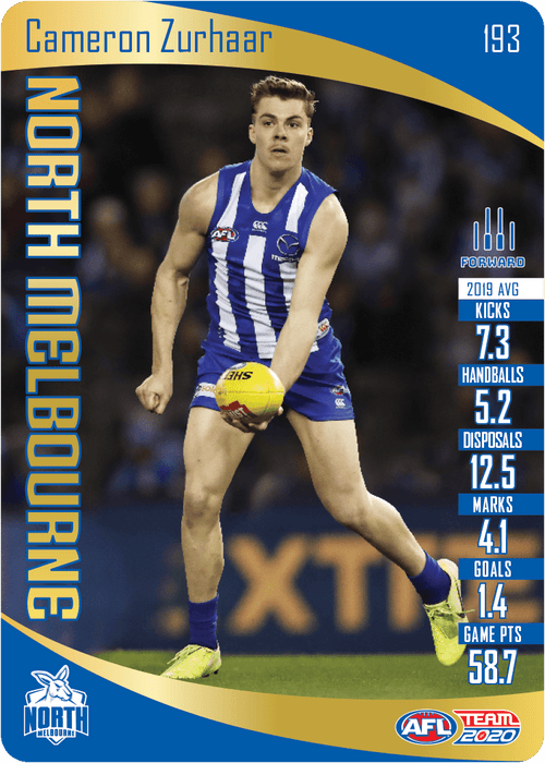 Cameron Zurhaar, Gold, 2020 Teamcoach AFL