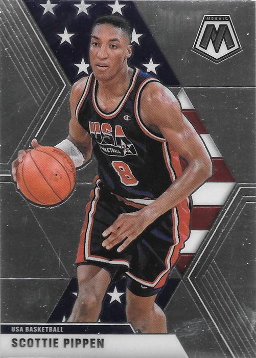 Scottie Pippen, #256, USA, 2019-20 Panini Mosaic Basketball NBA