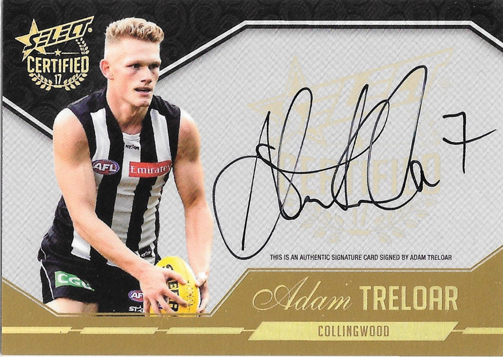 Adam Treloar, Certified Signature, 2017 Select AFL Certified