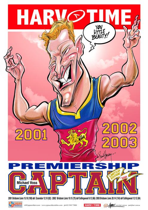 Michael Voss, Premiership Captain, Harv Time Poster