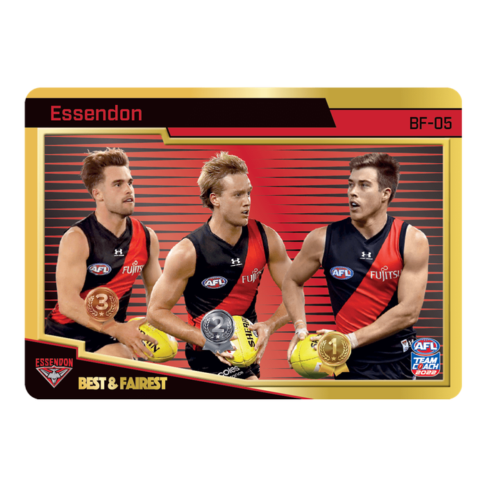 Essendon Bombers, Best & Fairest Gold, 2022 Teamcoach AFL