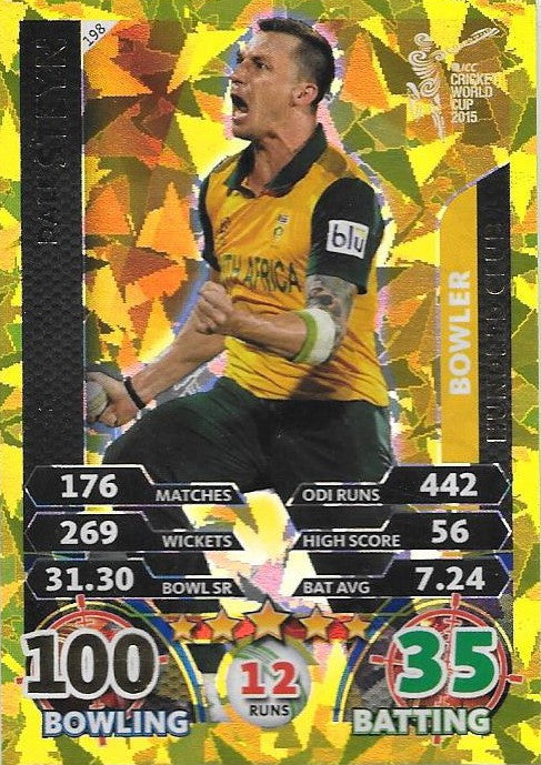 Dale Steyn, Gold, 2015 ICC Cricket World Cup, Topps Cricket Attax