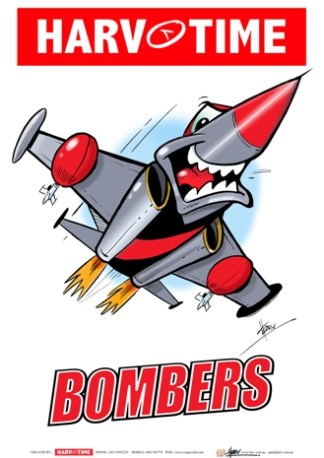 Essendon Bombers Mascot Print, Harv Time Poster