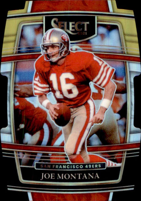 Joe Montana, Concourse Die-cut Black & Gold Prizm, 2021 Panini Select Football NFL